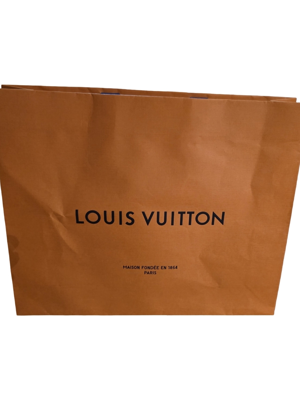 Louis Vuitton Orange Paper Shopping Bag with Black Logo